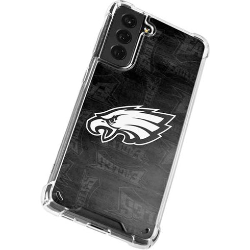 NFL Philadelphia Eagles Black & White Galaxy S21 5G Clear Case