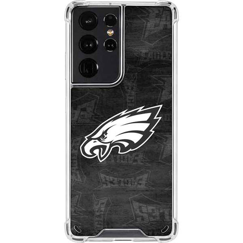 NFL Philadelphia Eagles Black & White Galaxy S21 Ultra 5G Clear Case