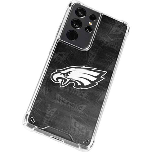 NFL Philadelphia Eagles Black & White Galaxy S21 Ultra 5G Clear Case