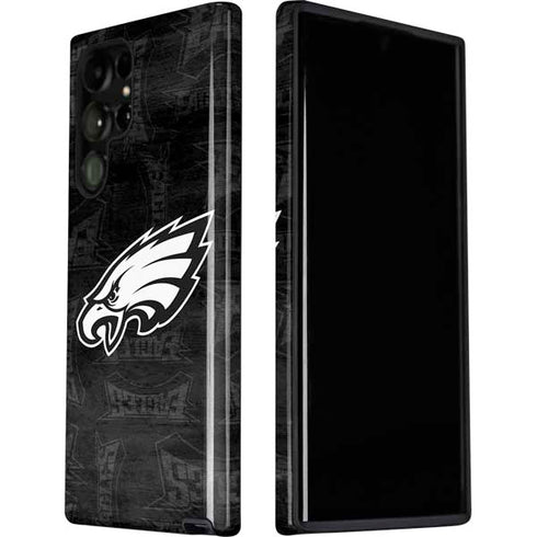 NFL Philadelphia Eagles Black & White Galaxy S22 Ultra Pro Case