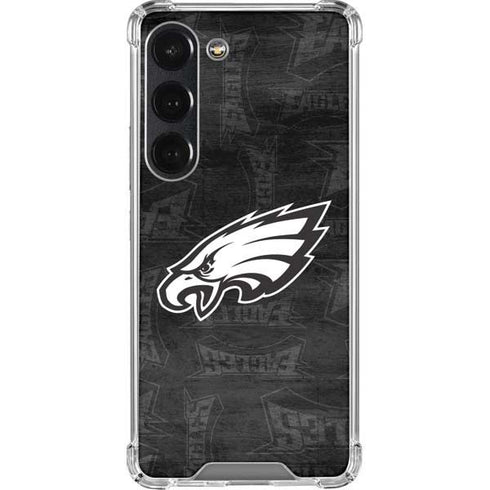 NFL Philadelphia Eagles Black & White Galaxy S23 Clear Case