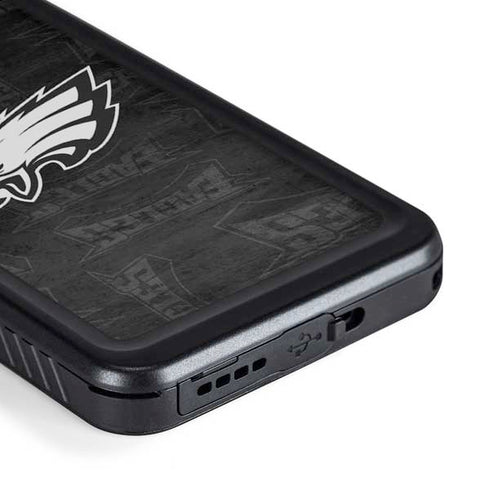 NFL Philadelphia Eagles Black & White Galaxy S23 Plus Waterproof Case