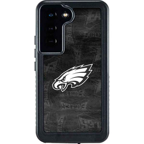 NFL Philadelphia Eagles Black & White Galaxy S23 Waterproof Case