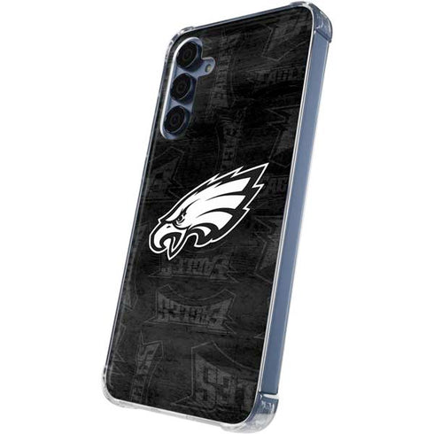NFL Philadelphia Eagles Black & White Galaxy S24 Clear Case
