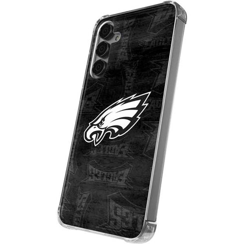 NFL Philadelphia Eagles Black & White Galaxy S24 Plus Clear Case