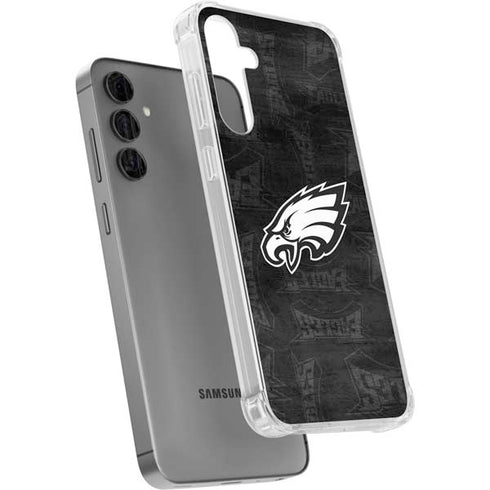 NFL Philadelphia Eagles Black & White Galaxy S24 Plus Clear Case