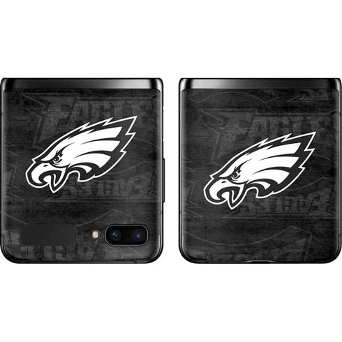 NFL Philadelphia Eagles Black & White Galaxy Z Flip Skin