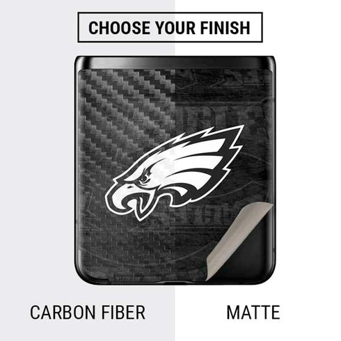 NFL Philadelphia Eagles Black & White Galaxy Z Flip Skin
