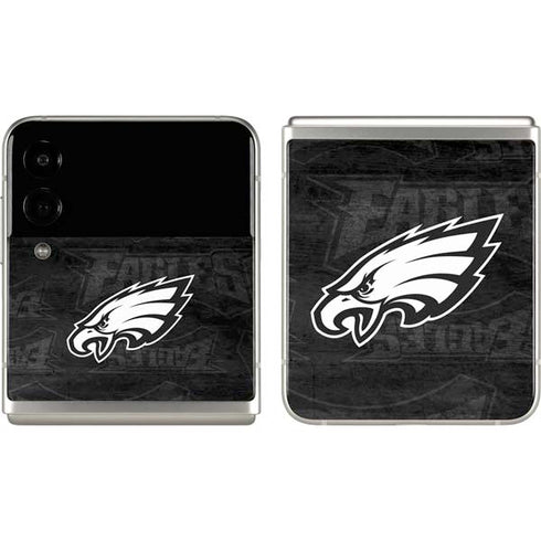 NFL Philadelphia Eagles Black & White Galaxy Z Flip3 5G Skin