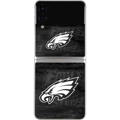 NFL Philadelphia Eagles Black & White Galaxy Z Flip3 5G Skin