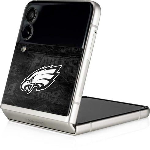 NFL Philadelphia Eagles Black & White Galaxy Z Flip3 5G Skin