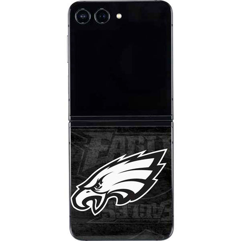 NFL Philadelphia Eagles Black & White Galaxy Z Flip5 5G Skin