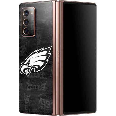 NFL Philadelphia Eagles Black & White Galaxy Z Fold2 5G Skin
