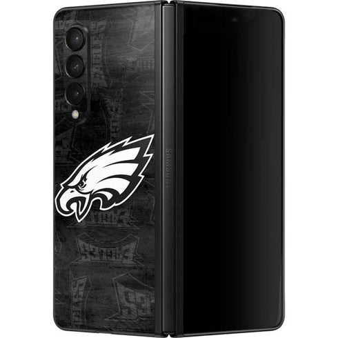 NFL Philadelphia Eagles Black & White Galaxy Z Fold3 5G Skin