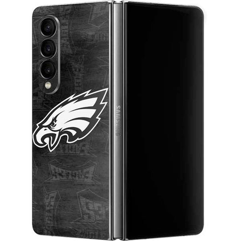 NFL Philadelphia Eagles Black & White Galaxy Z Fold4 5G Skin