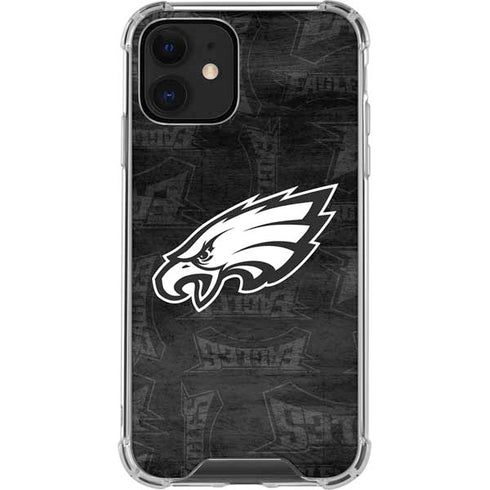 NFL Philadelphia Eagles Black & White iPhone 12 Clear Case
