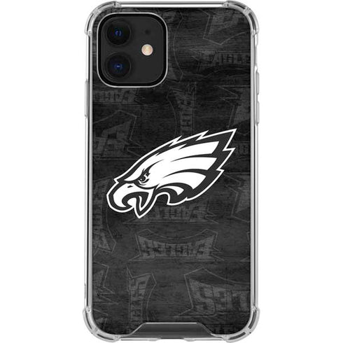 NFL Philadelphia Eagles Black & White iPhone 12 Mini Clear Case