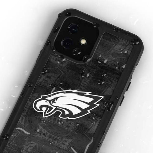NFL Philadelphia Eagles Black & White iPhone 12 Mini Waterproof Case