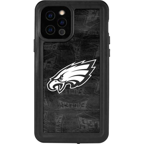 NFL Philadelphia Eagles Black & White iPhone 12 Pro Waterproof Case