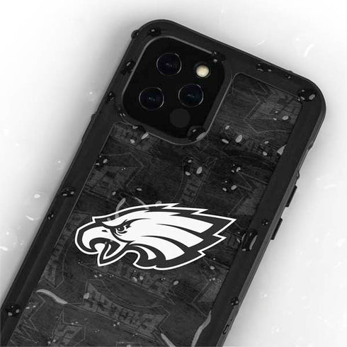 NFL Philadelphia Eagles Black & White iPhone 12 Pro Waterproof Case