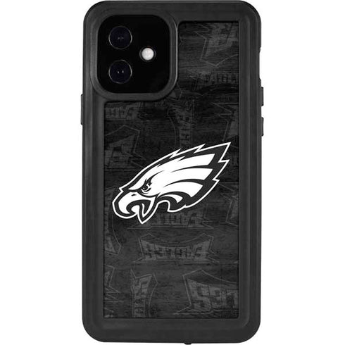 NFL Philadelphia Eagles Black & White iPhone 12 Waterproof Case