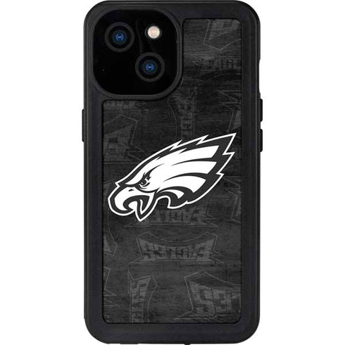 NFL Philadelphia Eagles Black & White iPhone 13 Mini Waterproof Case
