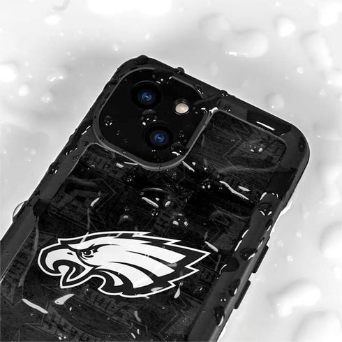 NFL Philadelphia Eagles Black & White iPhone 13 Mini Waterproof Case