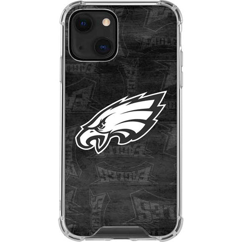 NFL Philadelphia Eagles Black & White iPhone 14 Plus Clear Case