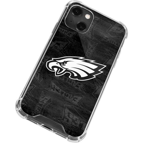 NFL Philadelphia Eagles Black & White iPhone 15 Plus Clear Case