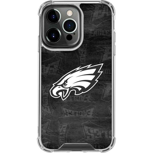 NFL Philadelphia Eagles Black & White iPhone 14 Pro Clear Case