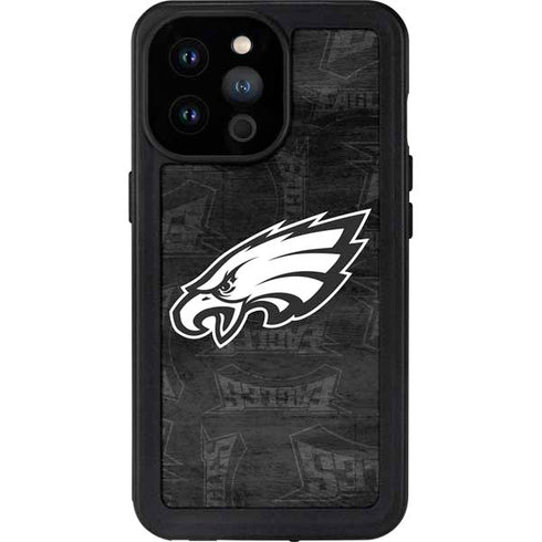 NFL Philadelphia Eagles Black & White iPhone 14 Pro Max Waterproof Case