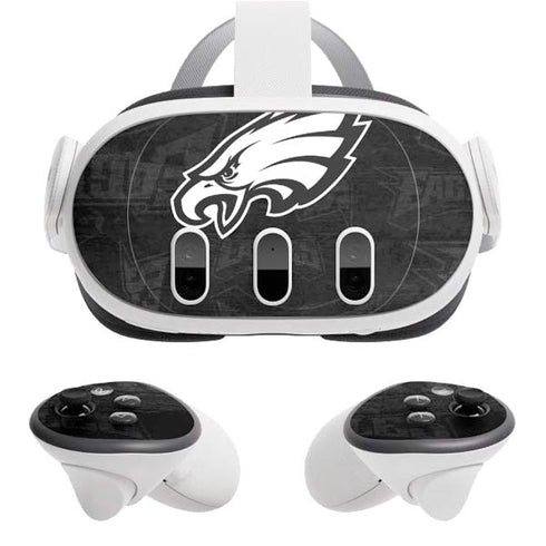NFL Philadelphia Eagles Black & White Meta Quest 3 Skin