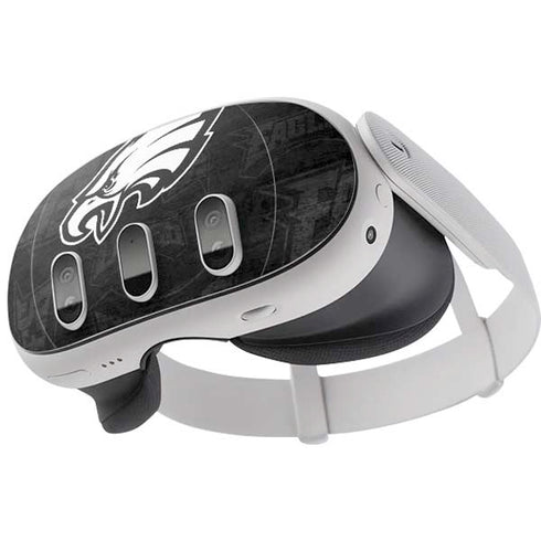NFL Philadelphia Eagles Black & White Meta Quest 3 Skin