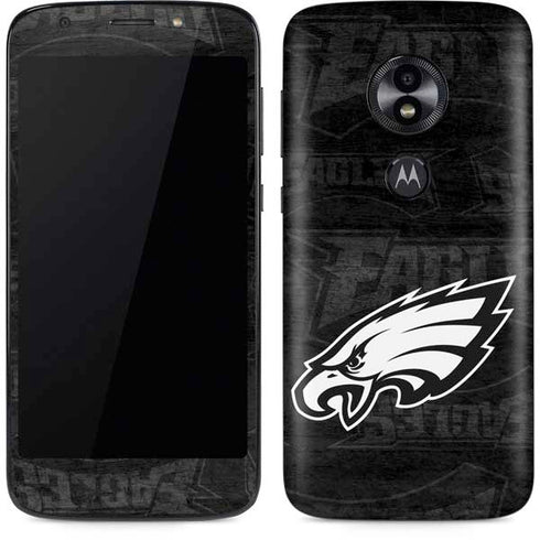 NFL Philadelphia Eagles Black & White Moto E5 Play Skin