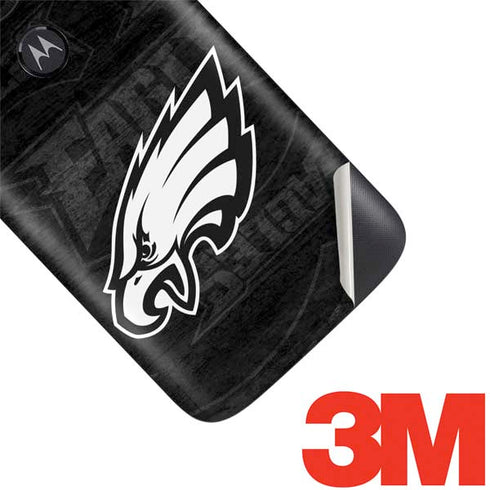 NFL Philadelphia Eagles Black & White Moto E5 Play Skin