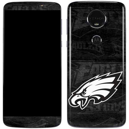 NFL Philadelphia Eagles Black & White Moto E5 Plus Skin