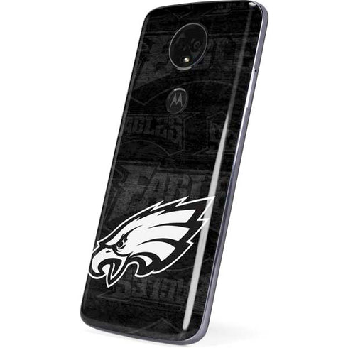 NFL Philadelphia Eagles Black & White Moto E5 Plus Skin