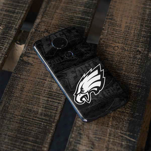 NFL Philadelphia Eagles Black & White Moto E5 Plus Skin