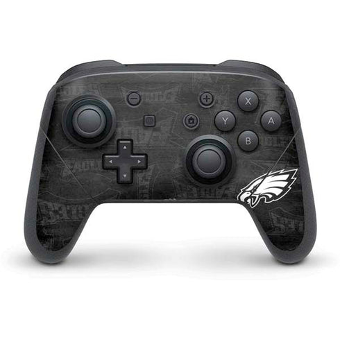 NFL Philadelphia Eagles Black & White Nintendo Switch Pro Controller Skin