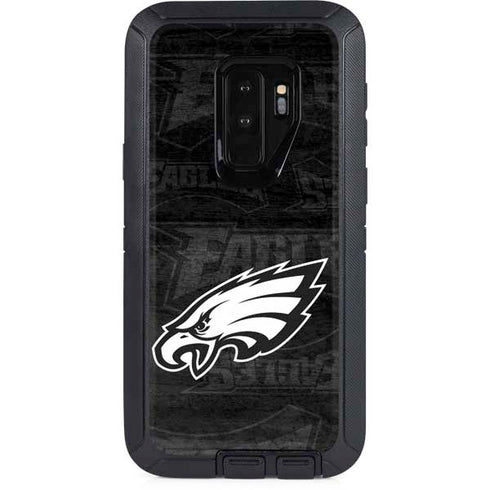 NFL Philadelphia Eagles Black & White Otterbox Defender Galaxy Skin
