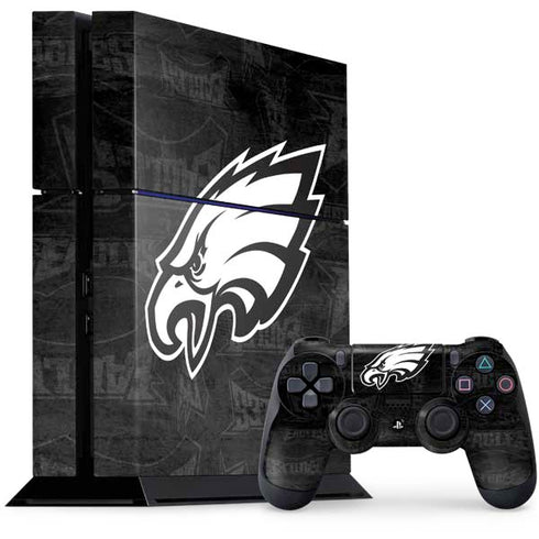 NFL Philadelphia Eagles Black & White PS4 Console and Controller Bundle Skin