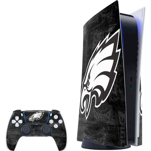 NFL Philadelphia Eagles Black & White PS5 Bundle Skin