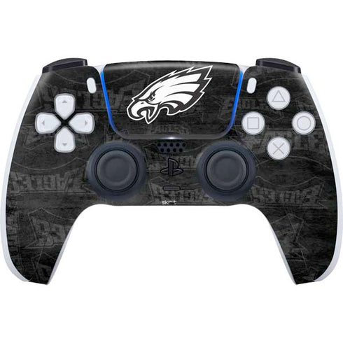 NFL Philadelphia Eagles Black & White PS5 Controller Skin