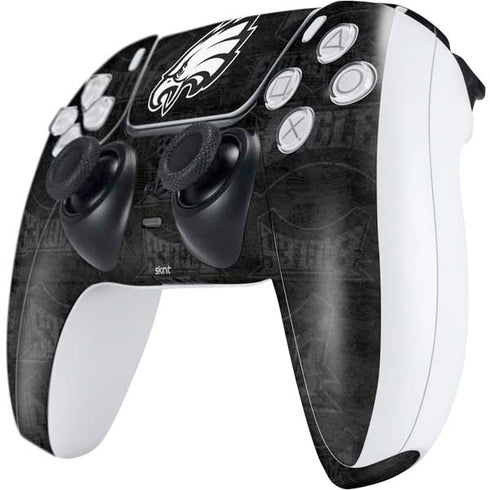 NFL Philadelphia Eagles Black & White PS5 Controller Skin