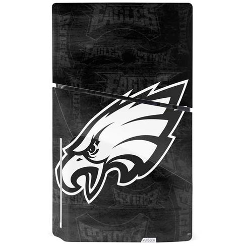 NFL Philadelphia Eagles Black & White PS5 Slim Disk Console Skin