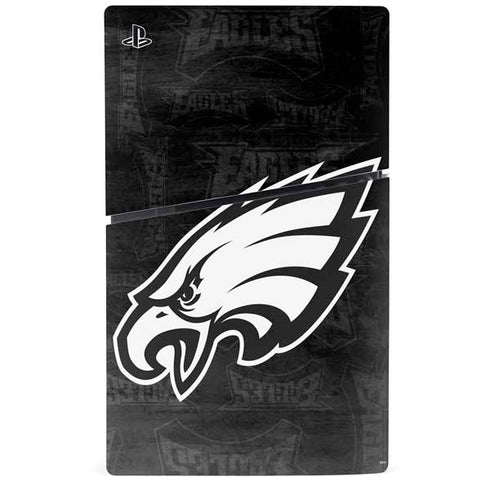 NFL Philadelphia Eagles Black & White PS5 Slim Digital Edition Console Skin