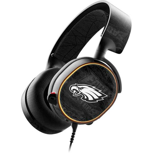 NFL Philadelphia Eagles Black & White SteelSeries Arctis 5 Skin
