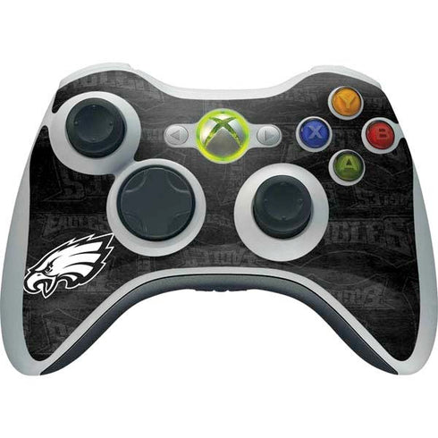NFL Philadelphia Eagles Black & White Xbox 360 Wireless Controller Skin