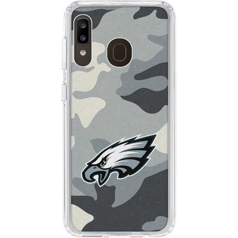 NFL Philadelphia Eagles Camo Galaxy A20 Clear Case