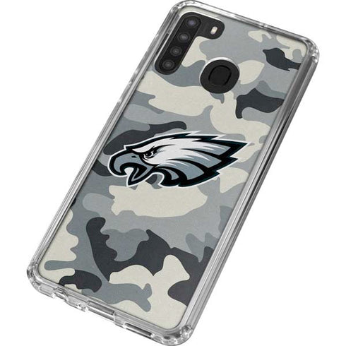 NFL Philadelphia Eagles Camo Galaxy A21 Clear Case